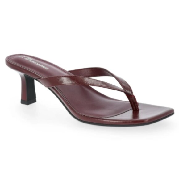 No Boundaries Kitten Heel Thong Sandals, Women’s Size 9M, Burgundy - Picture 1 of 5